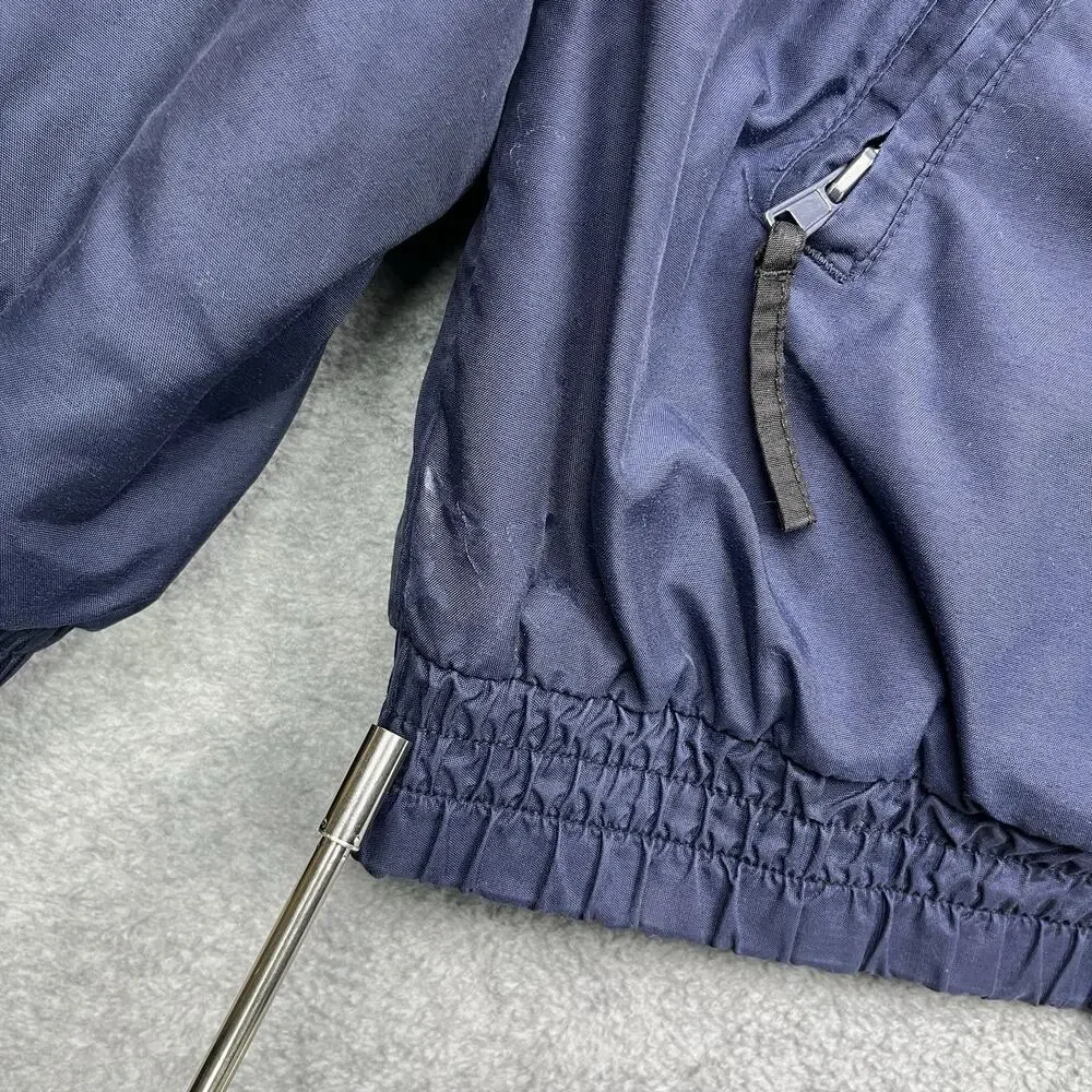 Harriton Full Zip Fleece Lined Windbreaker Jacket Navy Men’s XL Back Embroidered